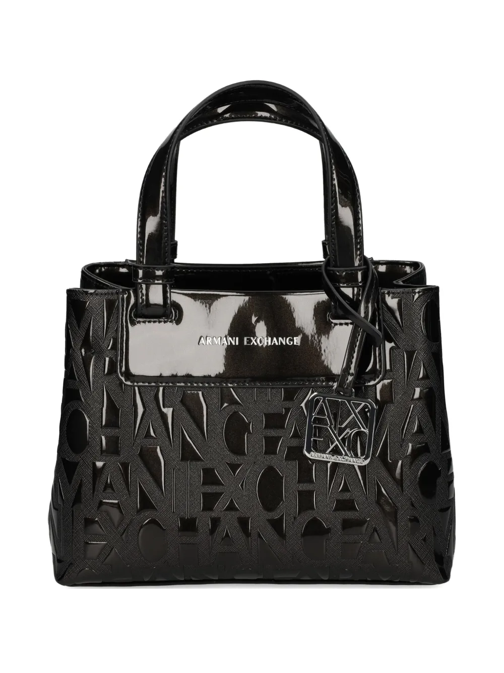 Armani Exchange logo embossed tote bag - ブラック Armani Exchange logo embossed tote bag - ブラック