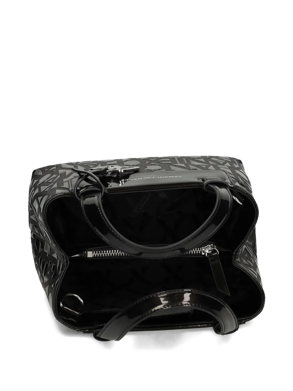 Armani Exchange Logo Embossed Tote Bag In Black