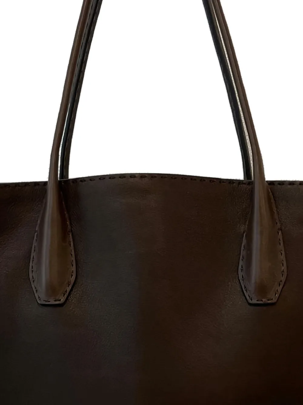 The Row Leather Tote Bag In Brown