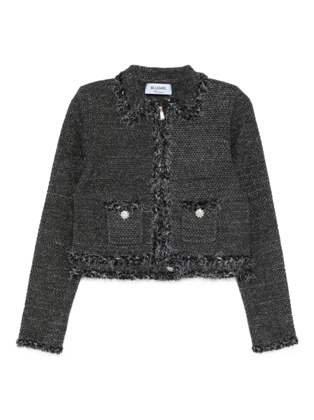 Blugirl chamarra con flecos | gris | Image 1