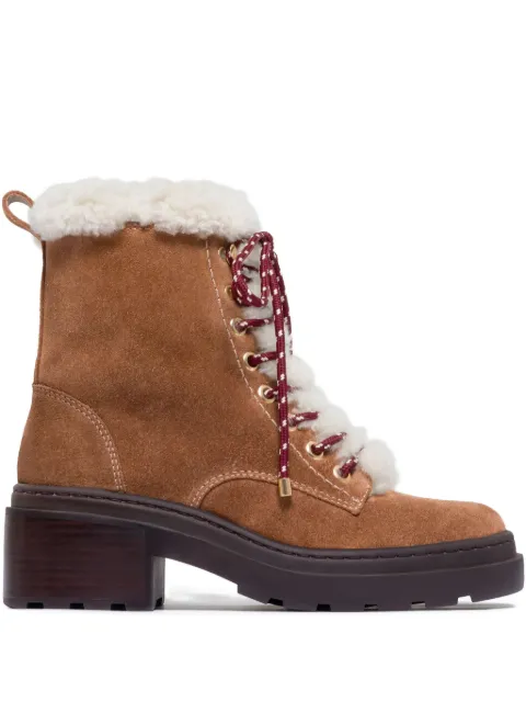 Bernardo 50mm North  lace-up shearling boots