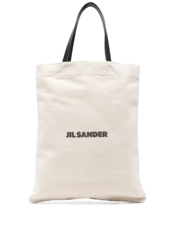Jil Sander Medium Logo Tote Bag in Neutrals