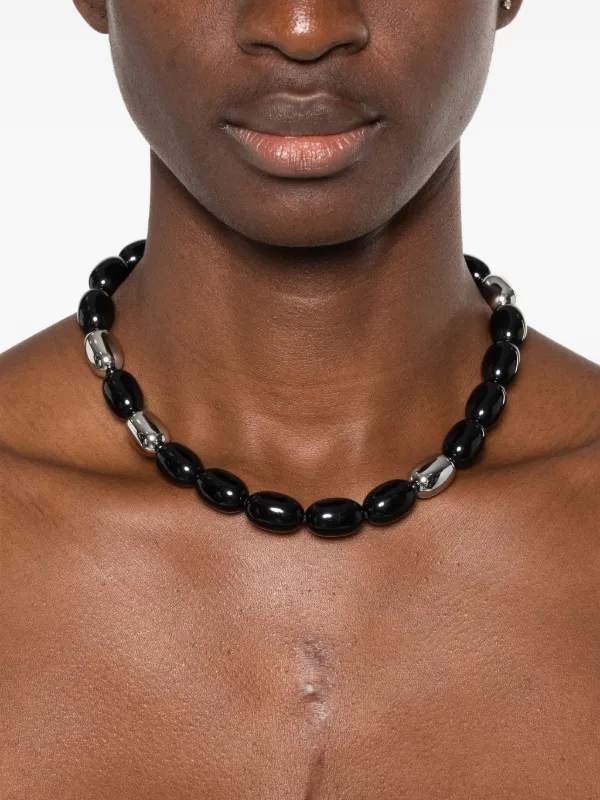 NWT Heaven Mayhem Clementine beaded necklace with SILVER accents The Clementine Necklace. Pre-order now at www.heavenmayhem.com main image 4