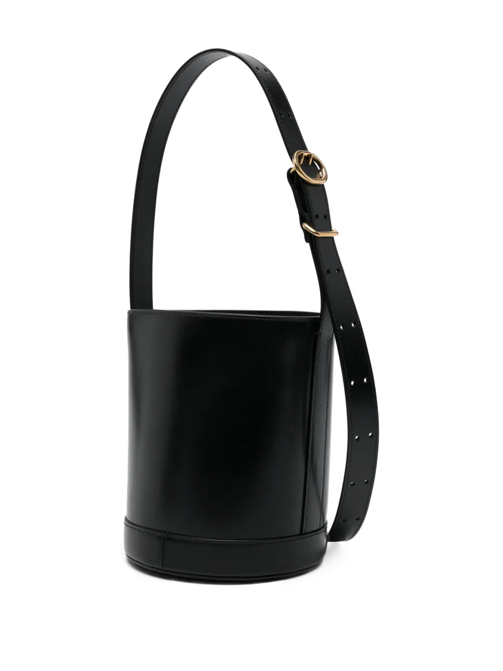 Jil Sander Cannolo Logo-lettering Bucket Bag In Black