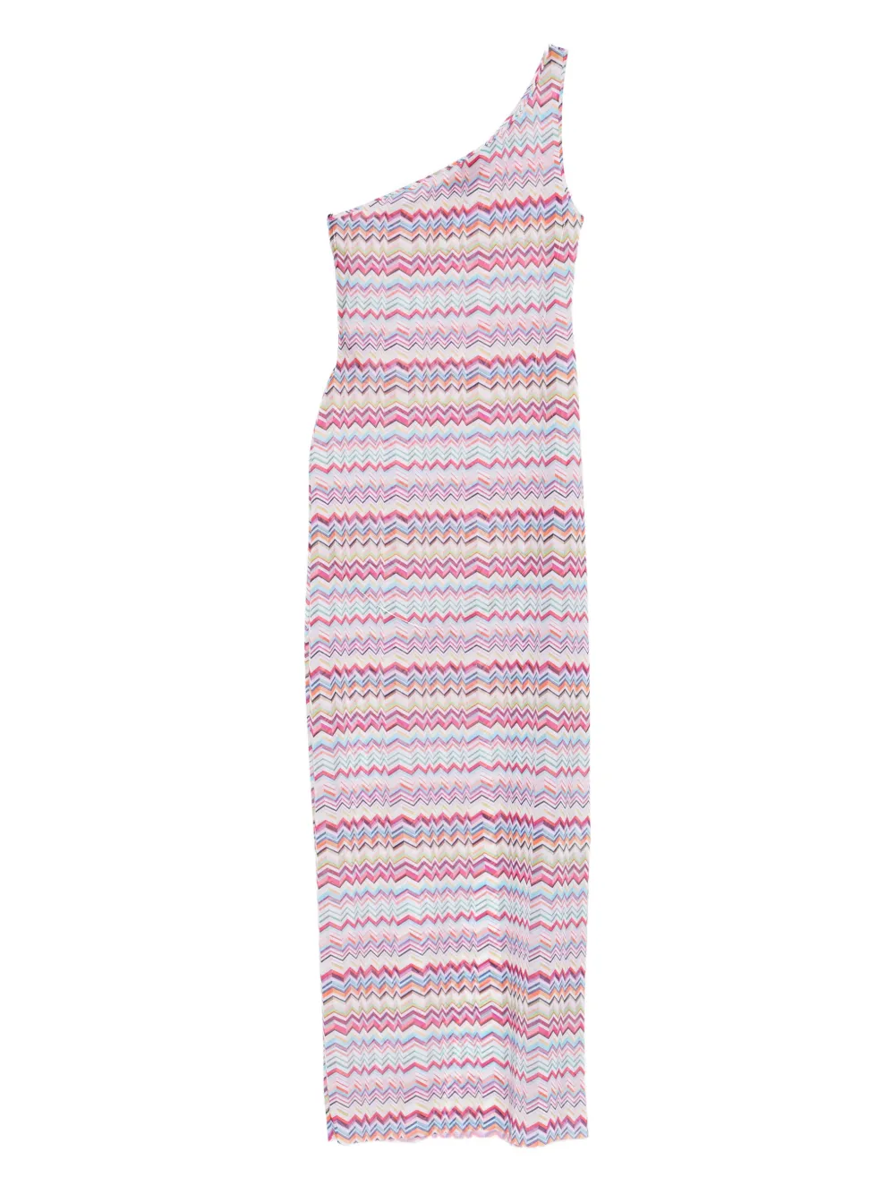 Missoni one-shoulder chevron maxi dress - Rosa