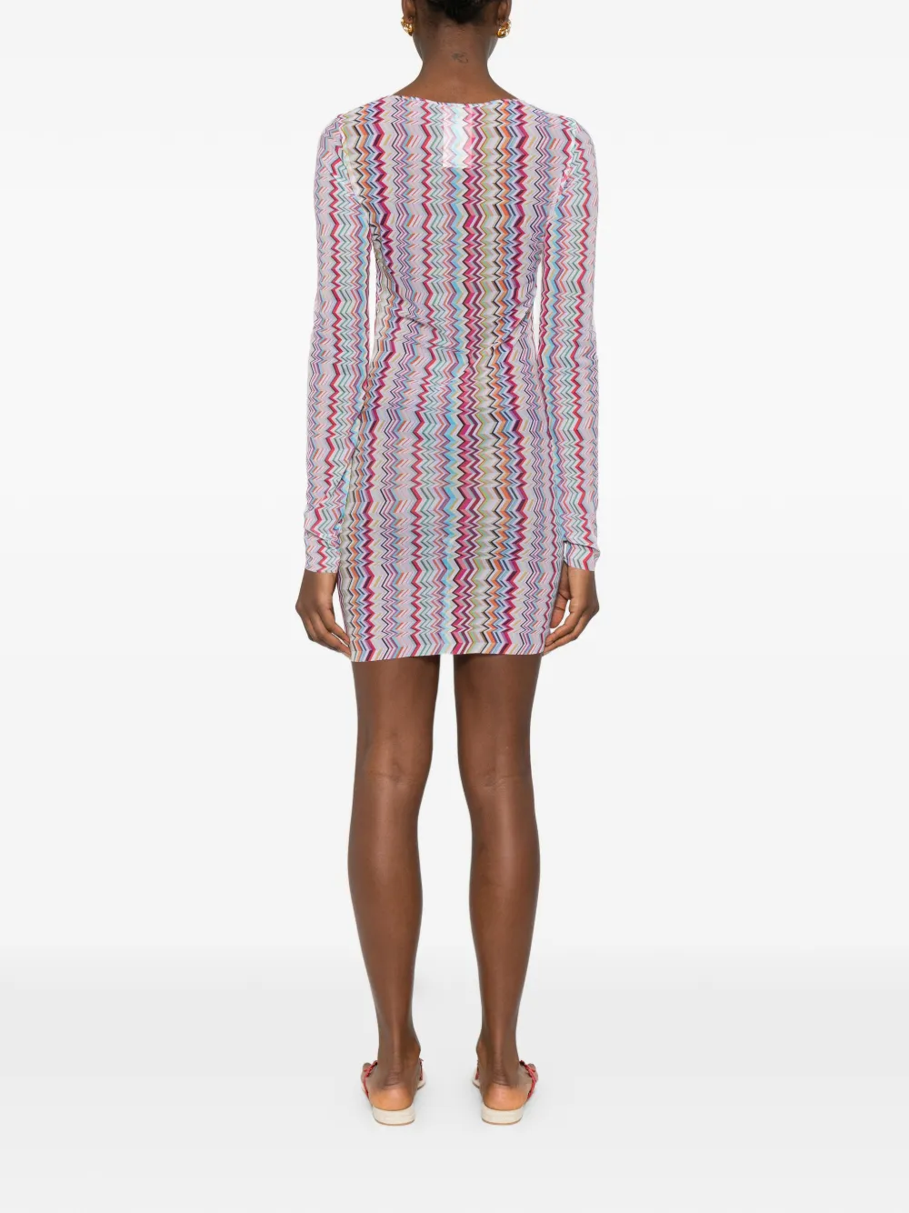 Missoni Chevron-pattern Mini Dress In White