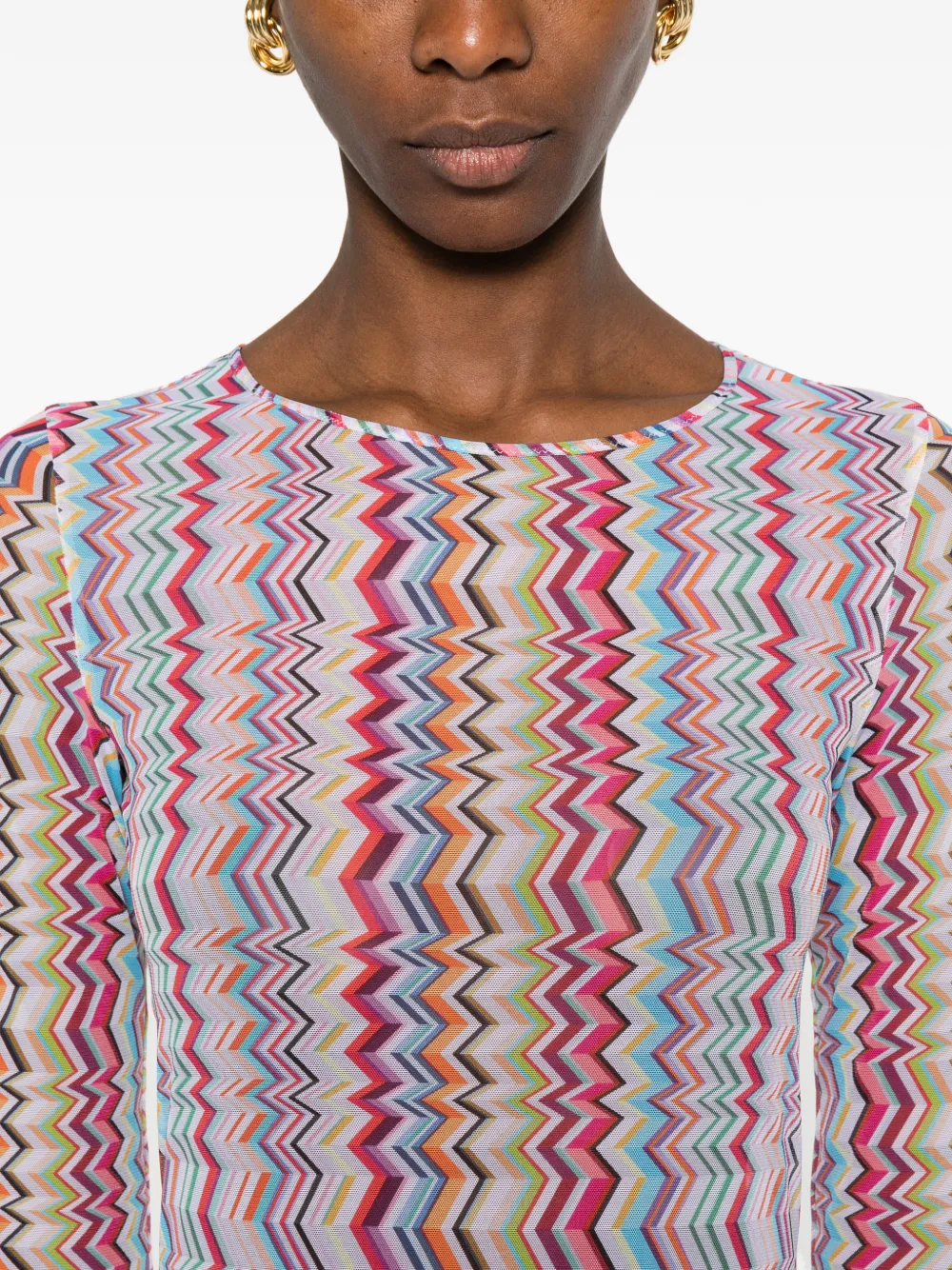 Missoni Chevron-pattern Mini Dress In White