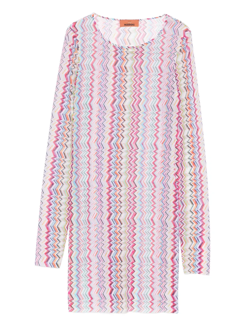 Missoni Chevron-pattern Mini Dress In White