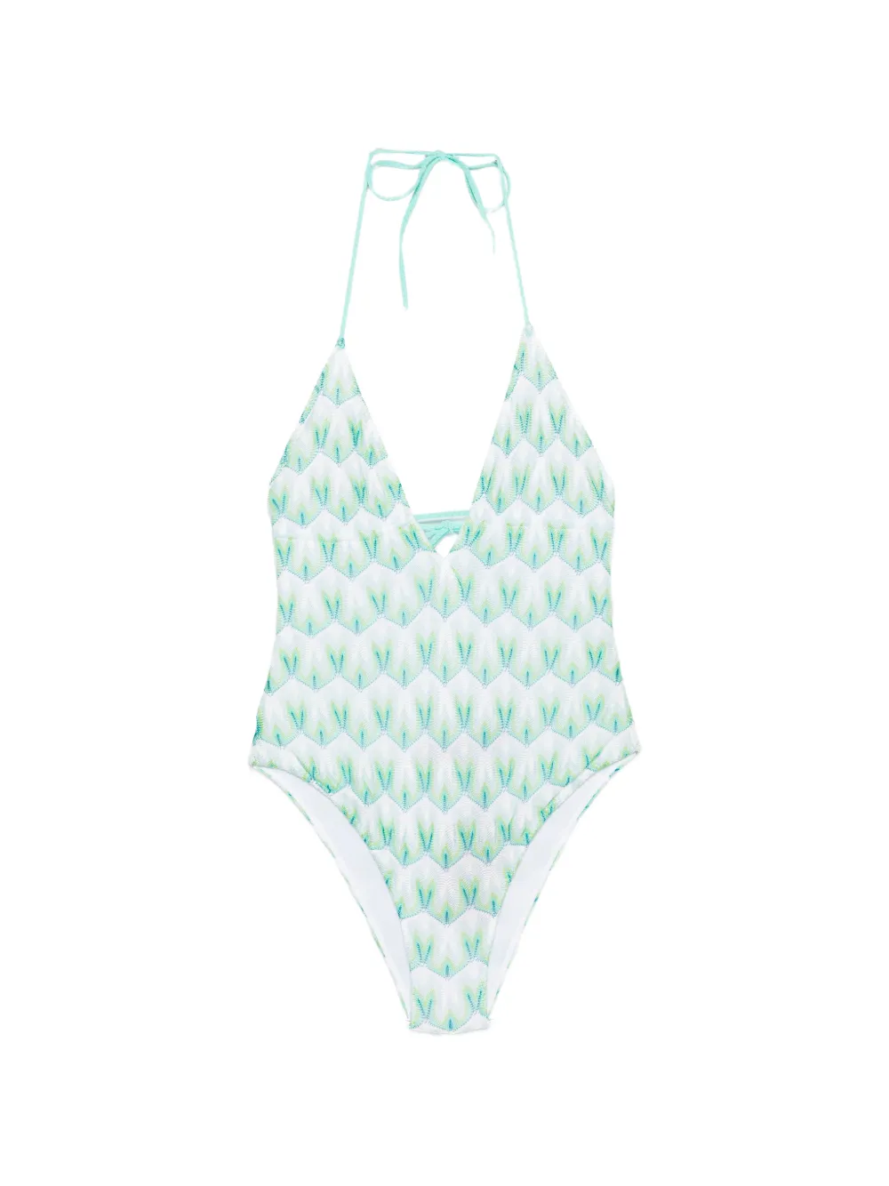 Missoni V-neck patterned swimsuit - Bianco