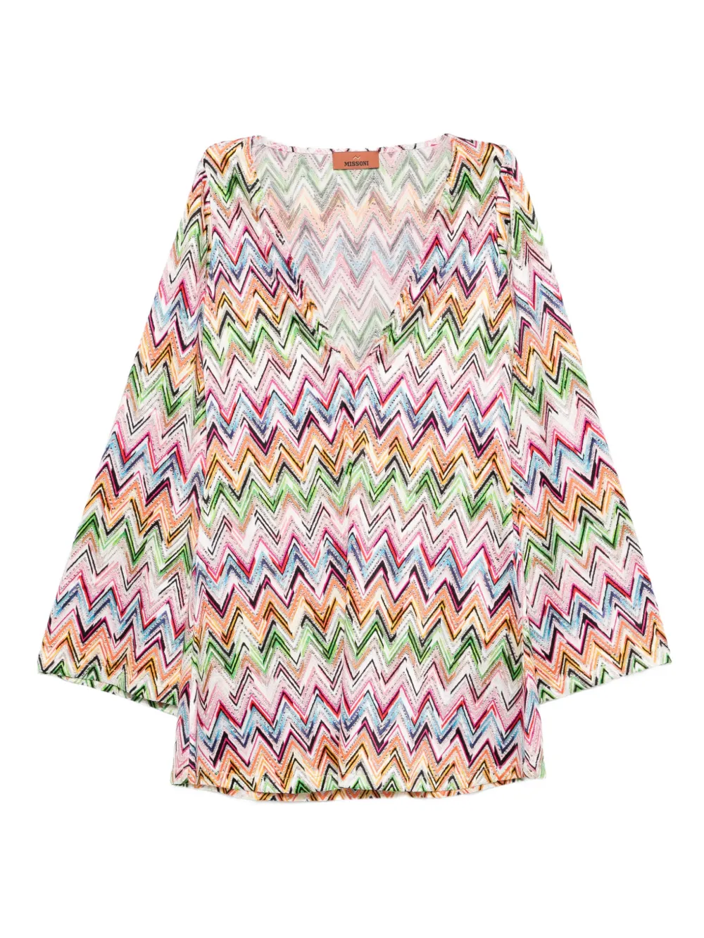 Missoni V-neck Zig-zag Mini Dress In Multi
