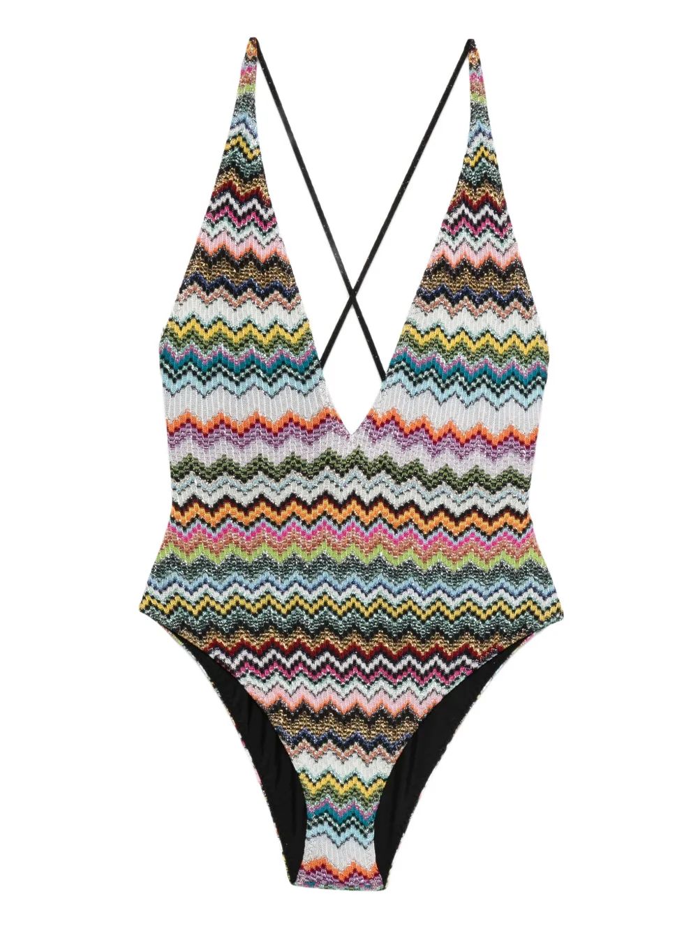 Missoni V-neck Swimsuit In Pink