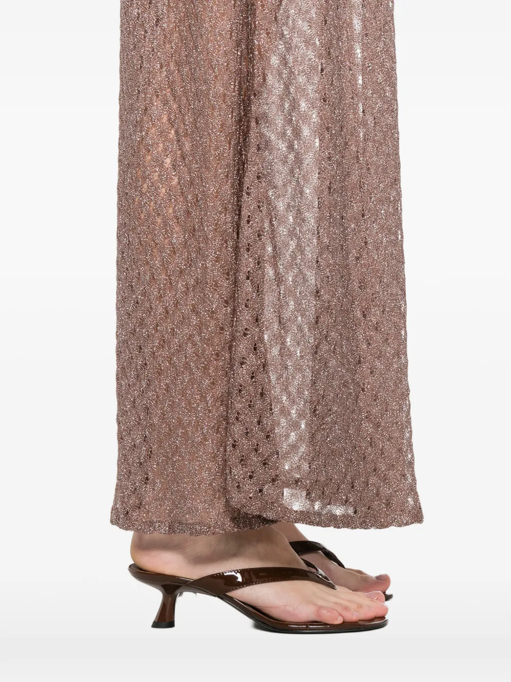 Missoni Maxi-strandjurk met V-hals Bruin