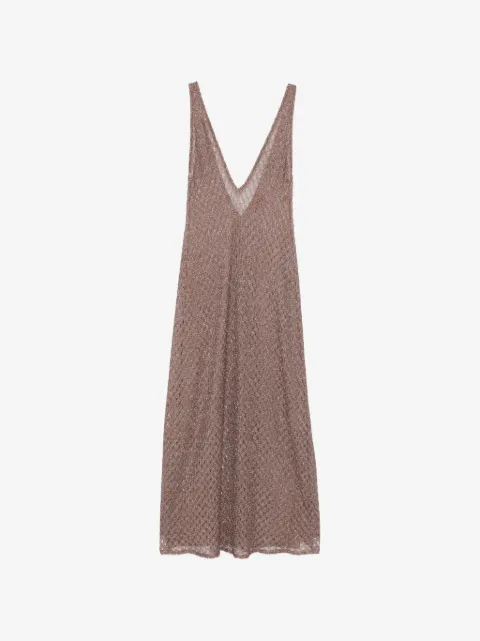 Missoni cover-up dress in lamé viscose with spiderweb motif and V-neckline