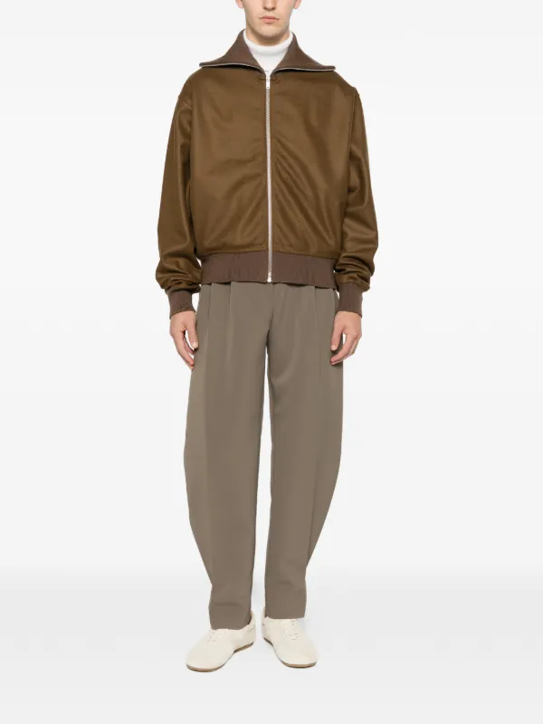 Jil Sander ジップアップ ボンバージャケット | ブラウン | FARFETCH JP