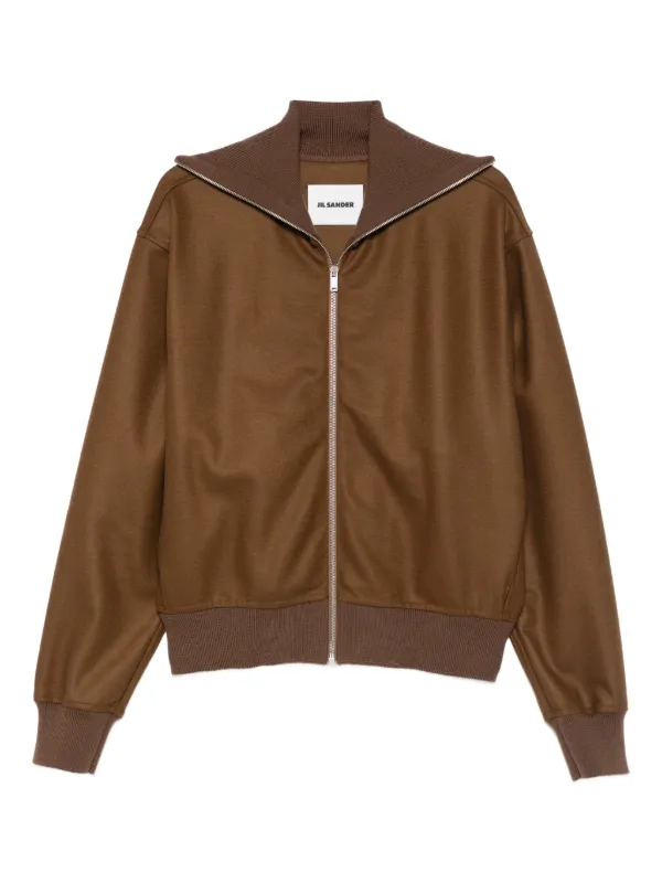 JIL SANDER ボンバージャケット Jil Sander ジップアップ ボンバージャケット | ブラウン | FARFETCH JP