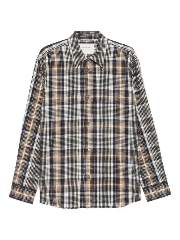 Studio Nicholson View Check-pattern Shirt in Blue