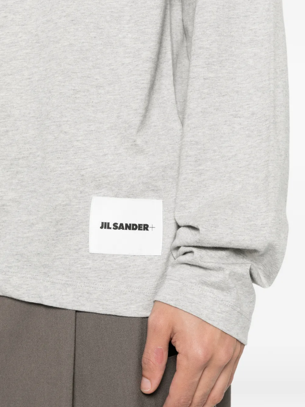 Jil Sander Drie T-shirts met ronde hals en lange mouwen Grijs