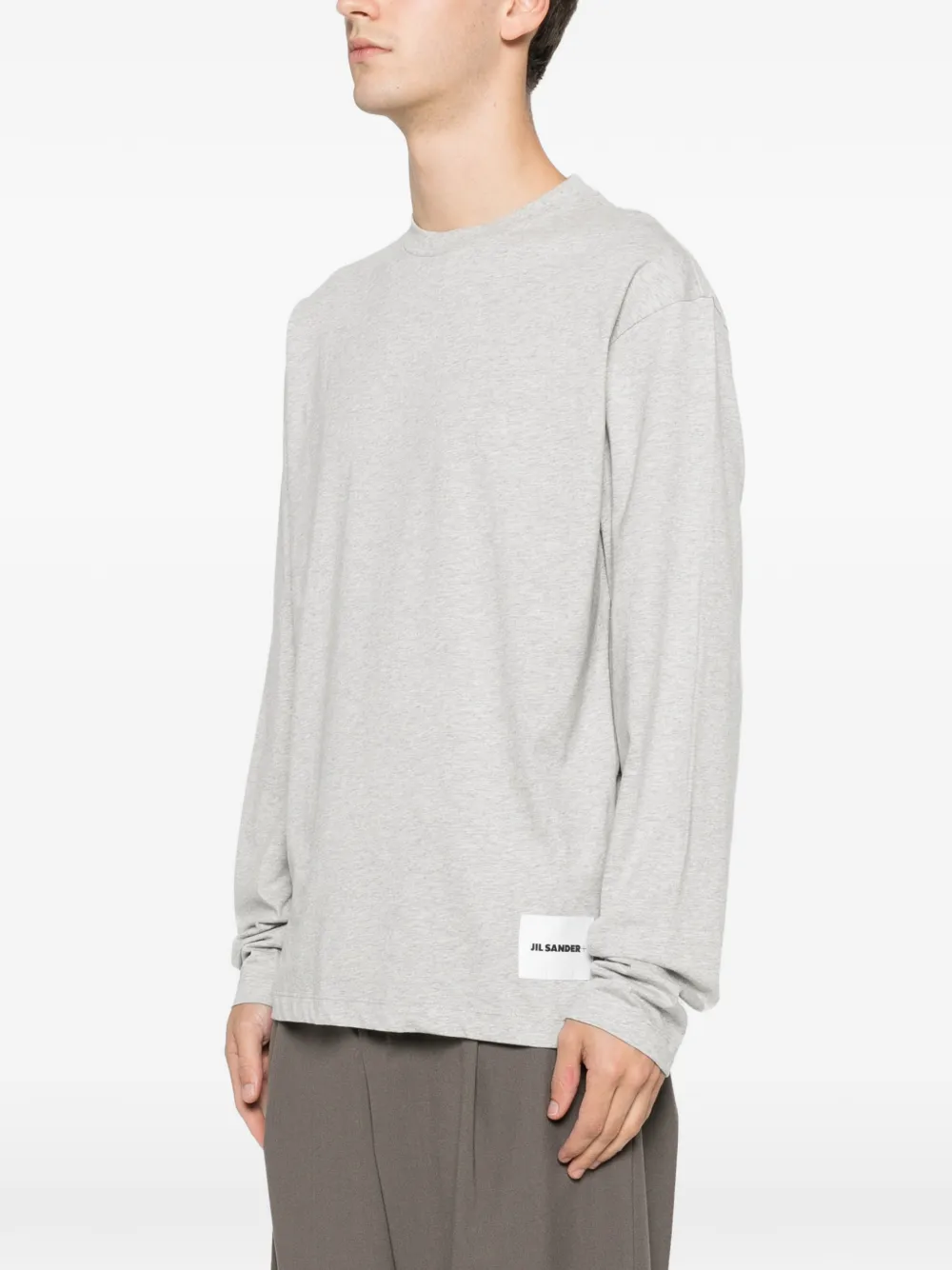 Jil Sander Drie T-shirts met ronde hals en lange mouwen Grijs