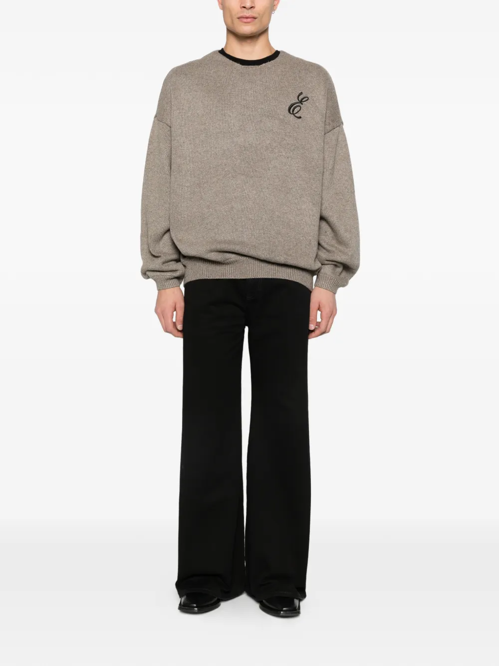 LỰU ĐẠN Phat wide-leg jeans - Zwart