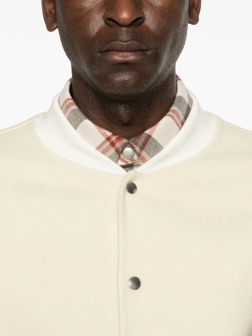 contrast-sleeve bomber jacket
