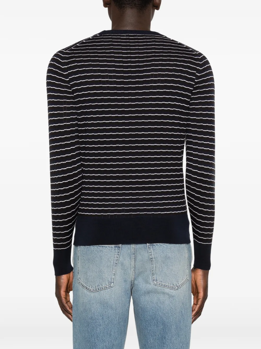 Wales Bonner x John Smedley gestreept T-shirt Bruin