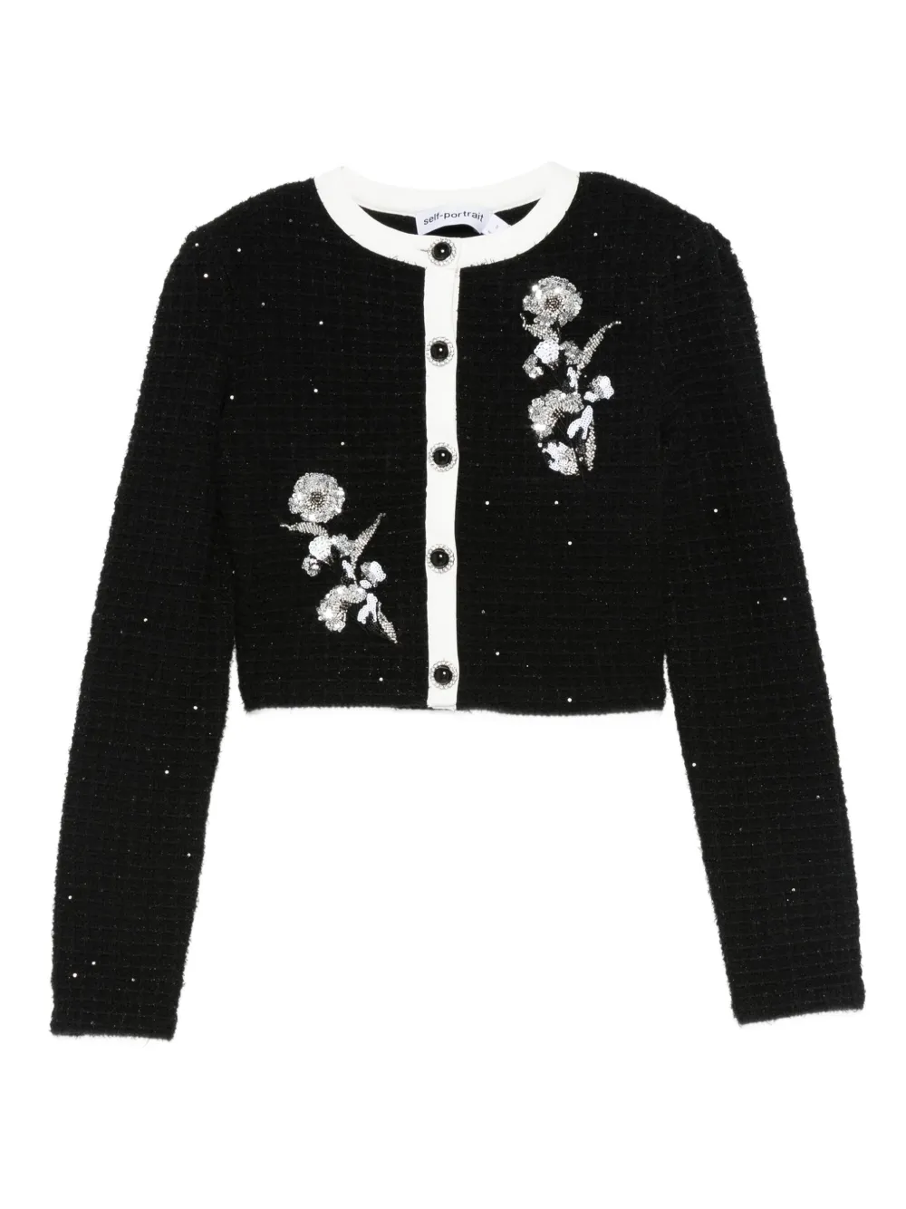 Self-Portrait cropped fited jacket | Black | Image 1