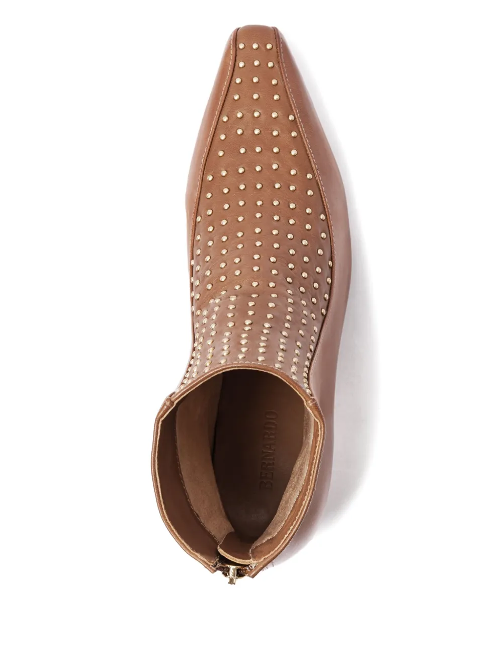  Bernardo 14mm Studded Leather Ankle Boots - Brown 