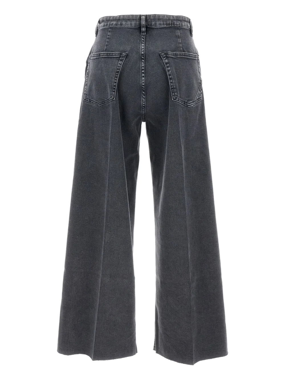 3x1 faded wide-leg jeans - Zwart