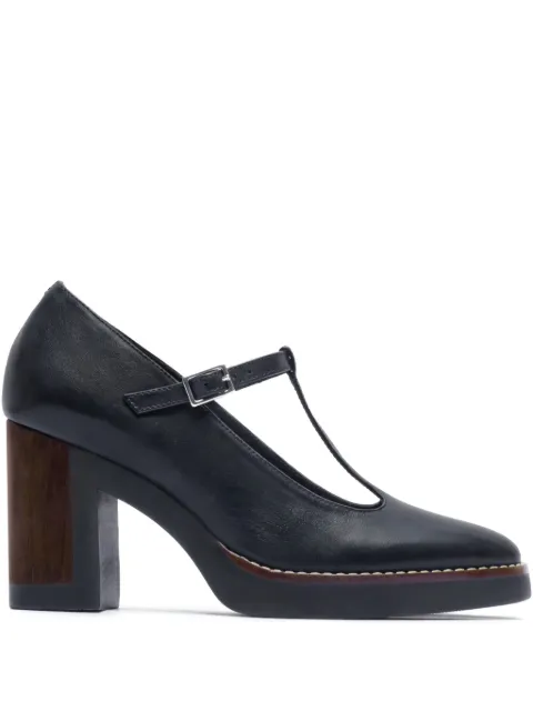 Bernardo 95mm T-strap block-heel pumps