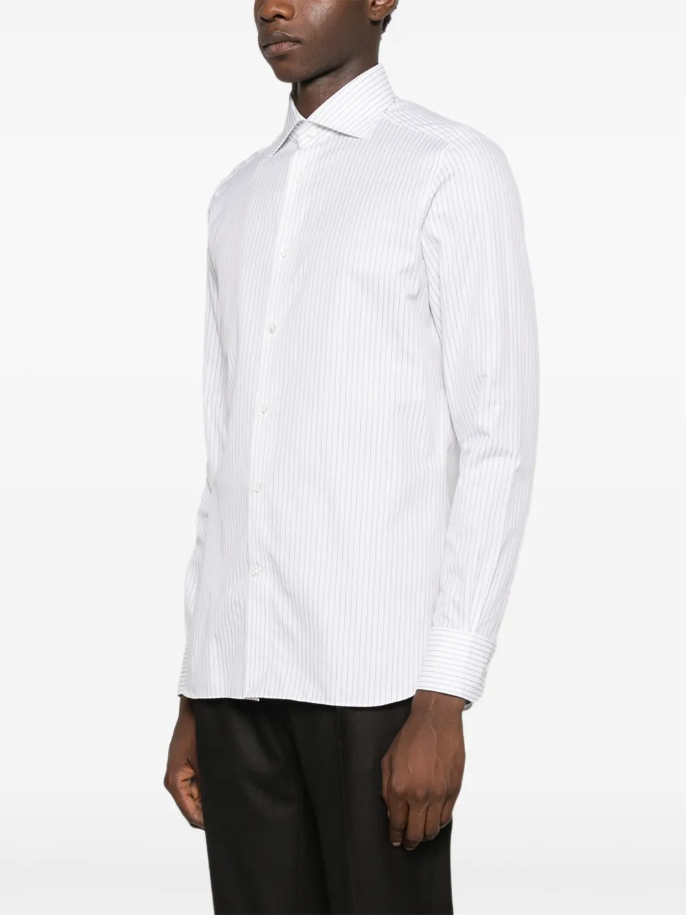 Zegna Gestreept overhemd Wit