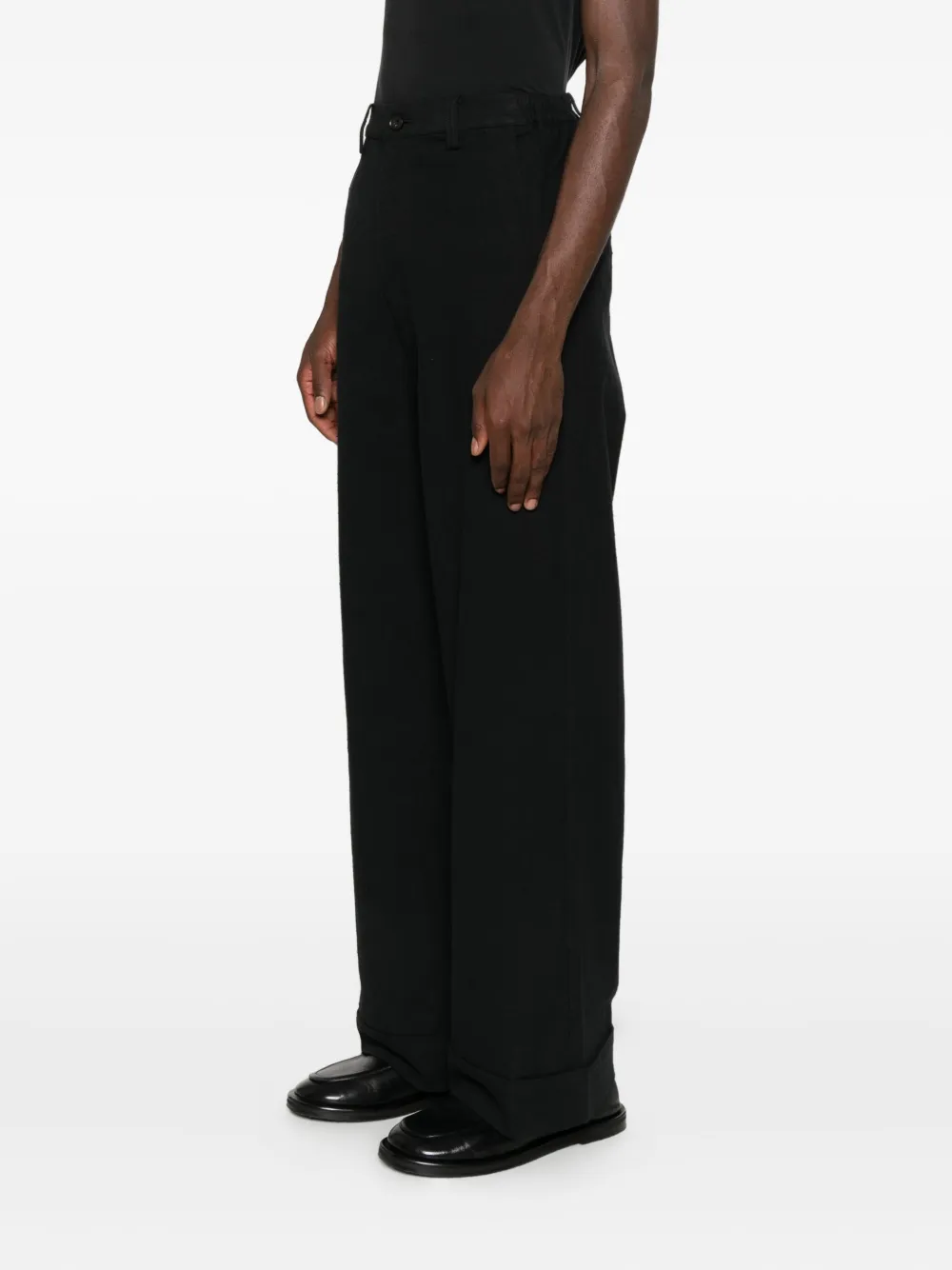 Joe Chia Dooku Cuffed Straight Trousers In Black