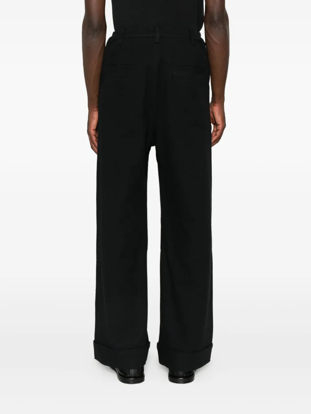 Joe Chia Dooku Cuffed Straight Trousers In Black
