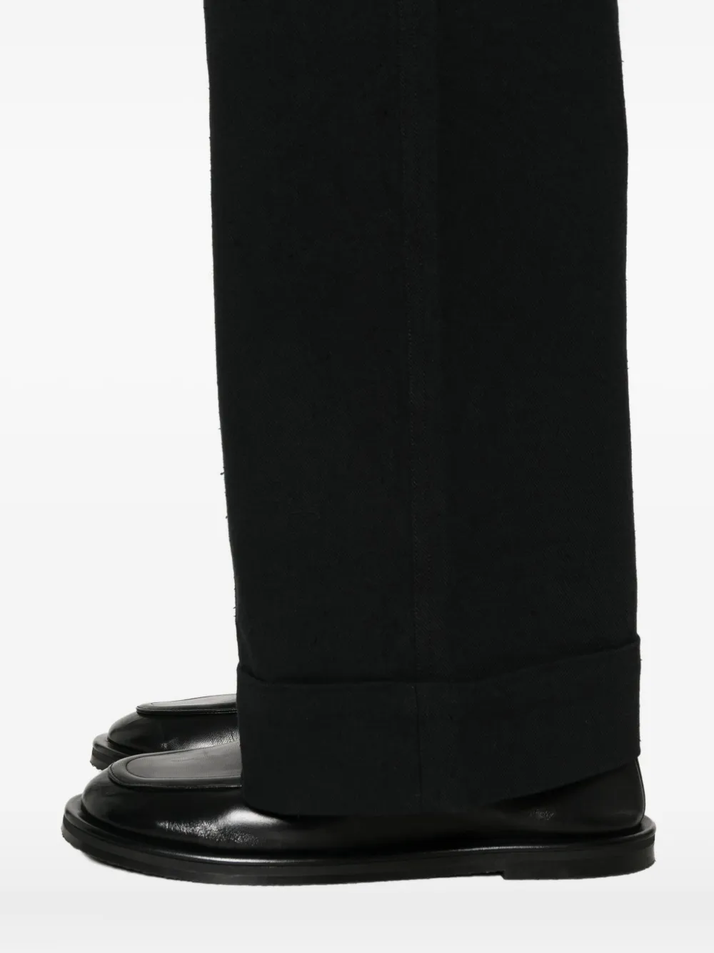 Joe Chia Dooku Cuffed Straight Trousers In Black
