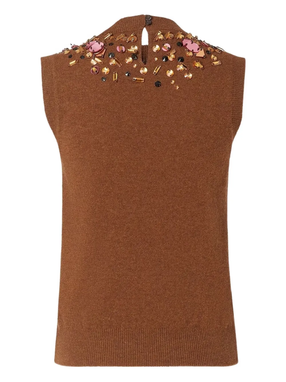 FENDI crystal-embellished sleeveless knitted top | Knitted Tops | Image 2