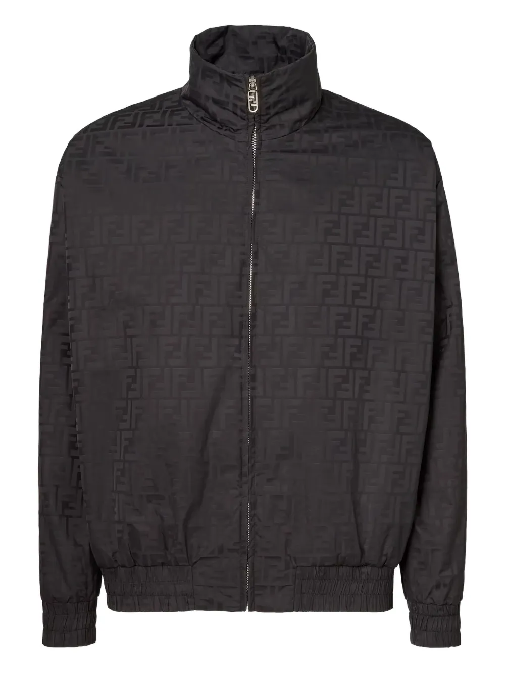 Fendi Ff Bomber Jacket In Nylon In Black