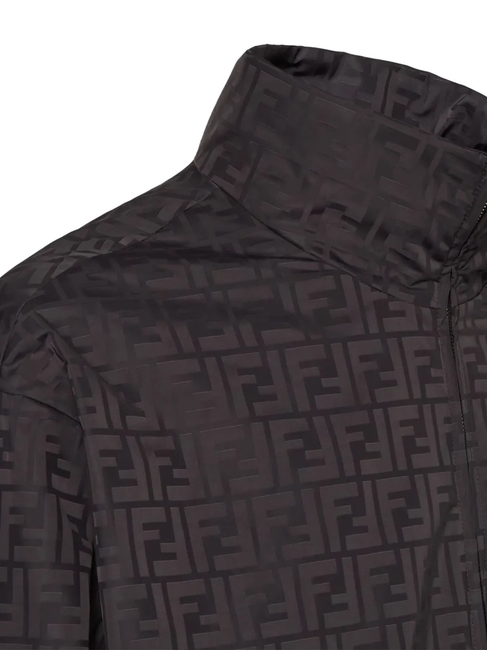 Fendi Ff Bomber Jacket In Nylon In Black