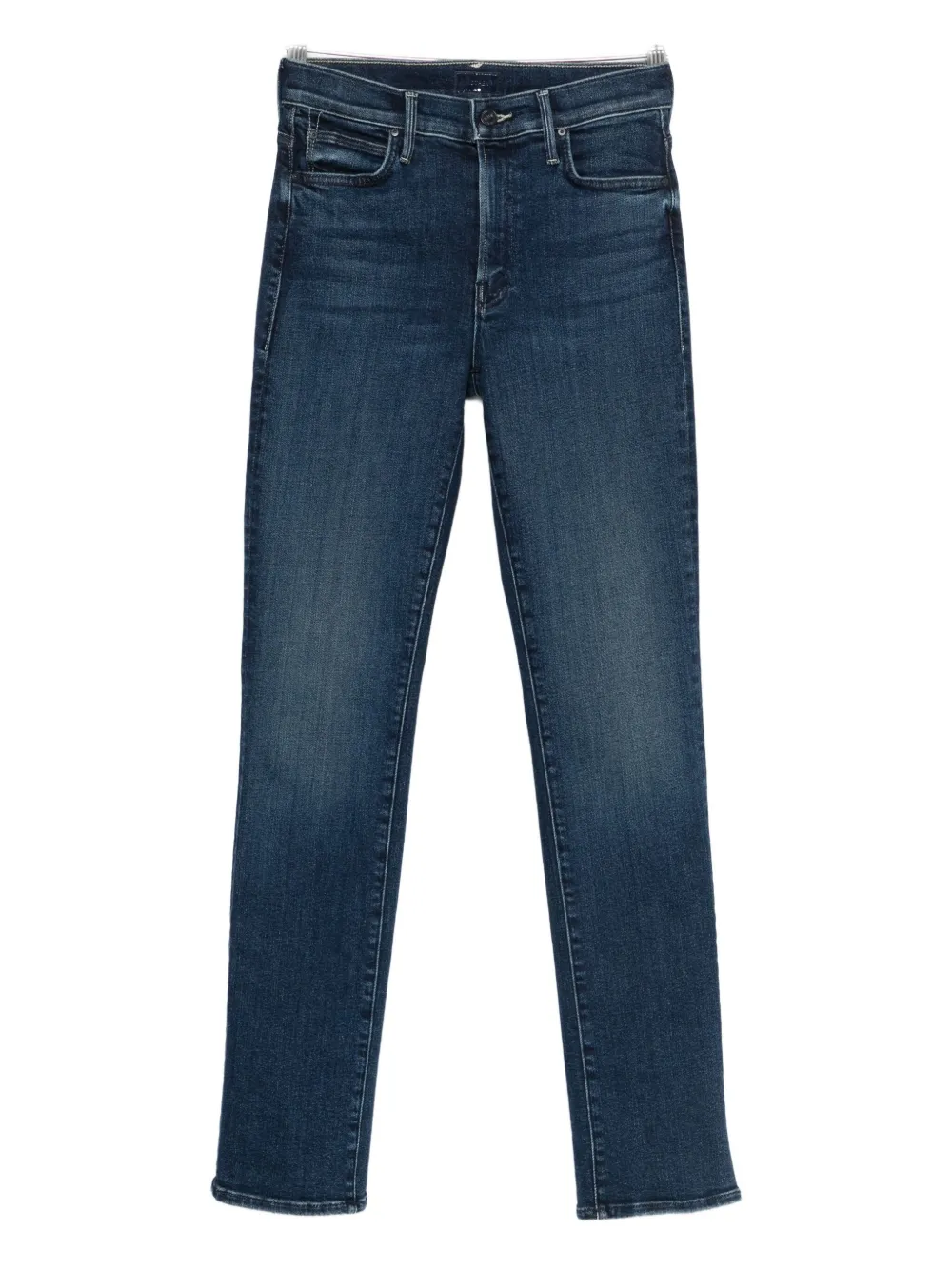 Mother Mid-rise Slim Fit Blu Jeans In Blue
