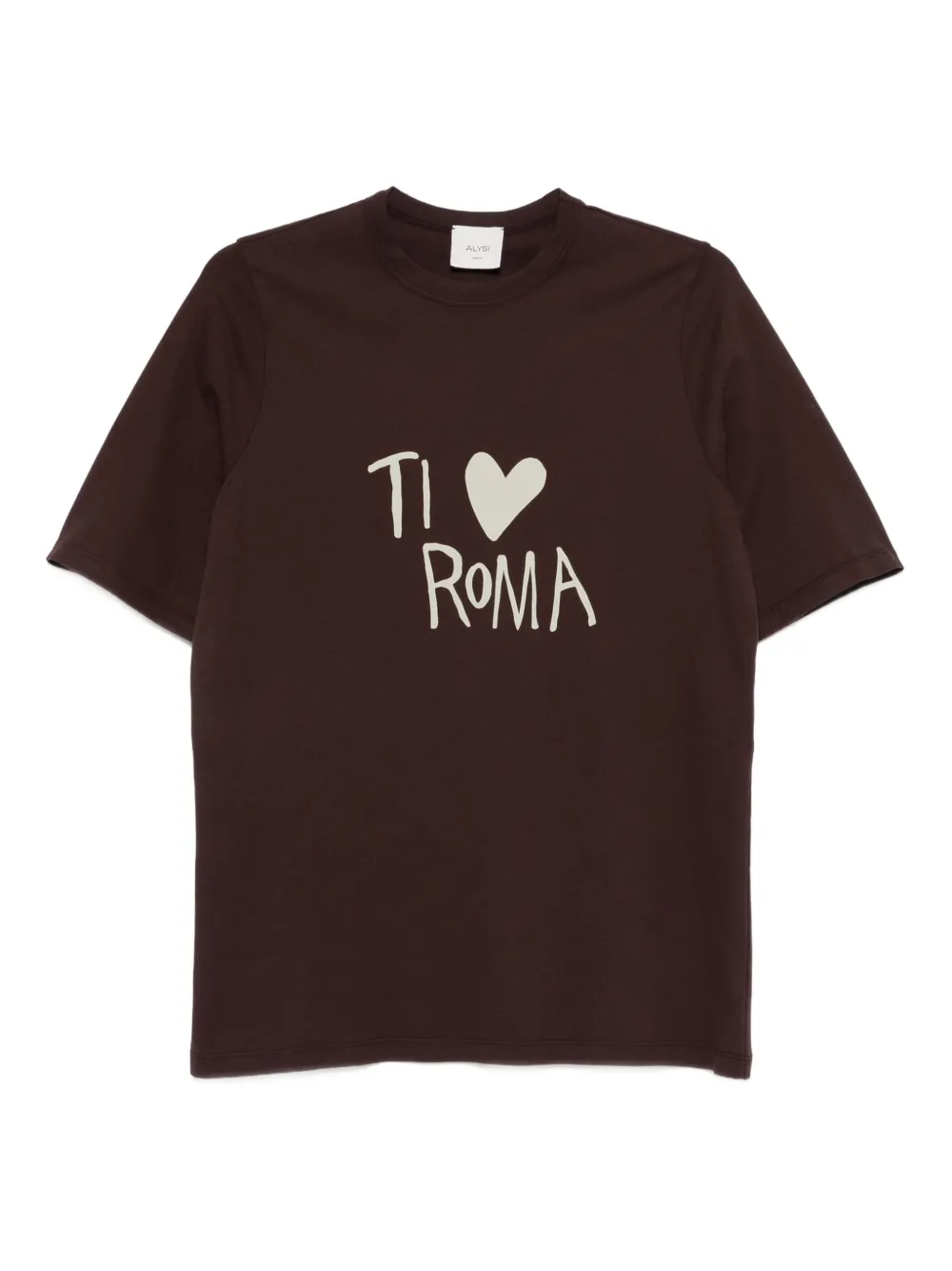 Alysi Crew-neck T-shirt In Brown