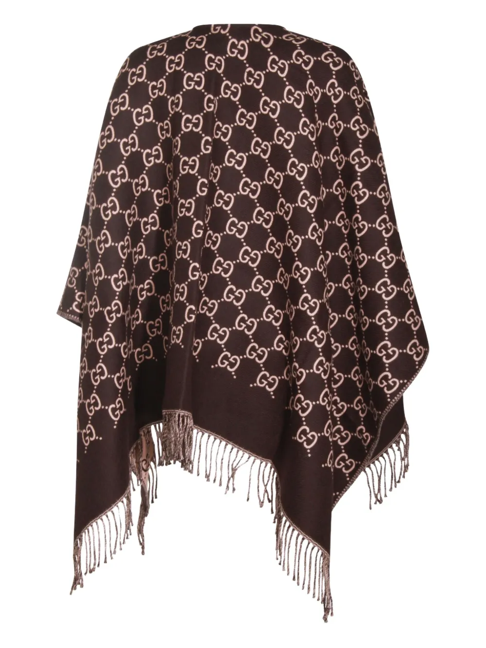 Gucci GG-patterned fringed poncho | Capes | Image 2