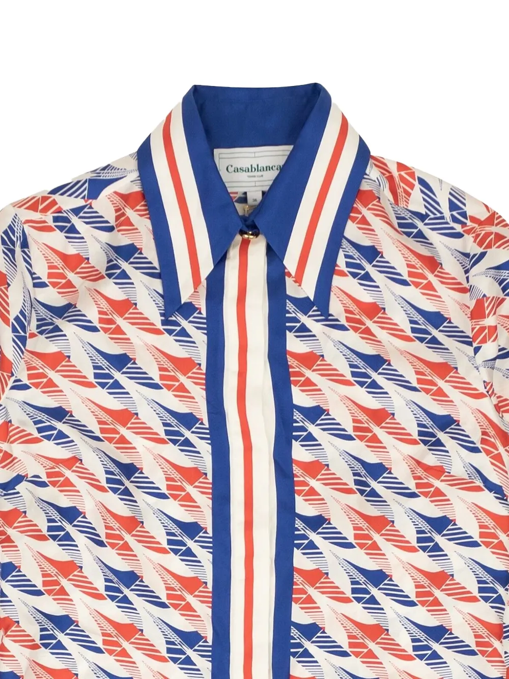 Casablanca Blouse met pied-de-poule print - Rood