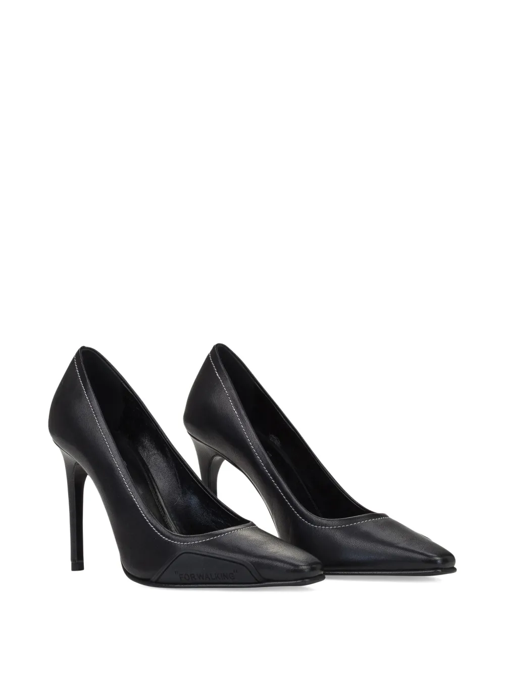 Off-White leather heeled pumps Zwart