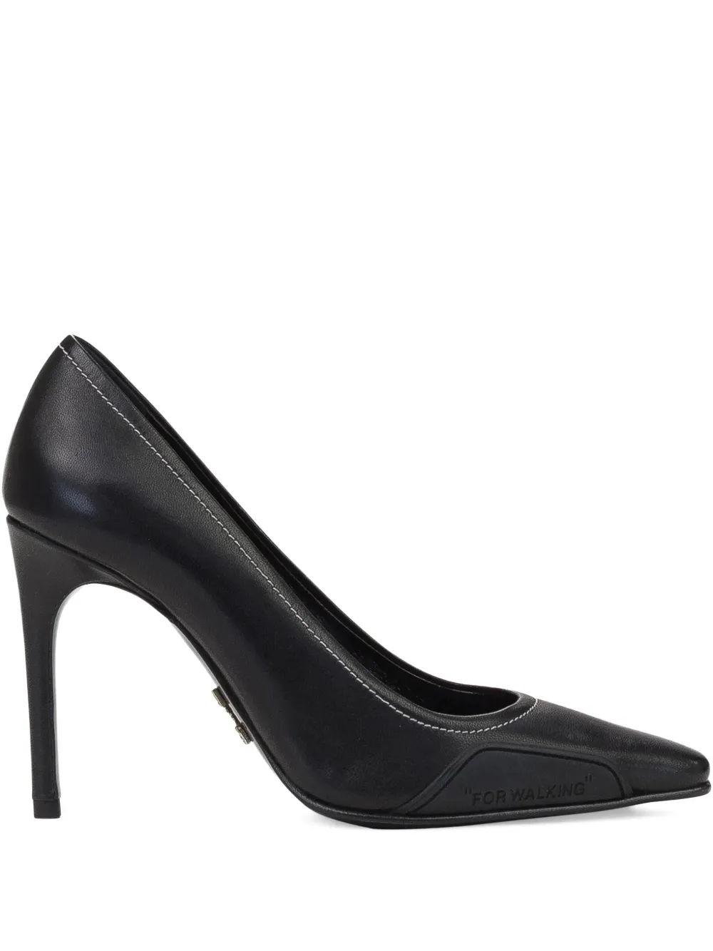 Off-White leather heeled pumps Zwart