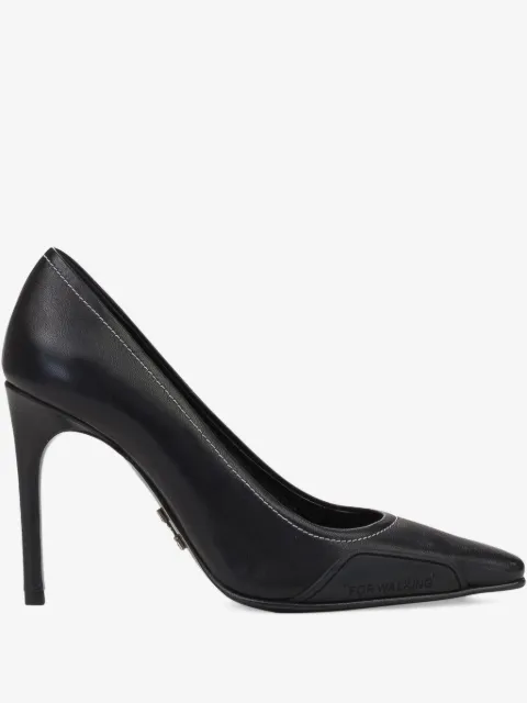 Off-White leather heeled pumps