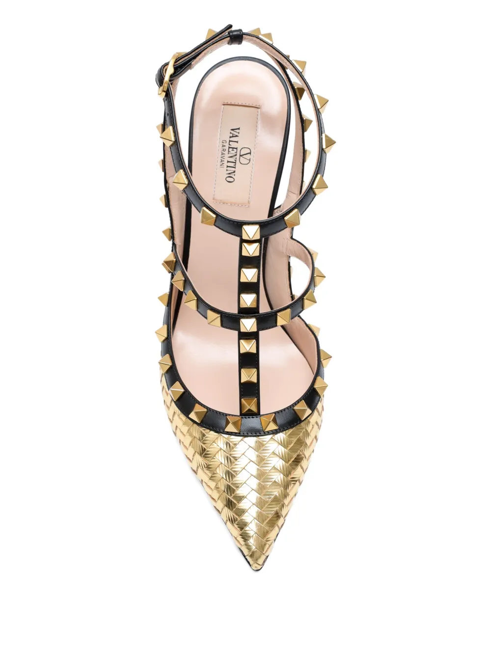 Valentino Garavani Pumps met studs en T-bandje Zwart