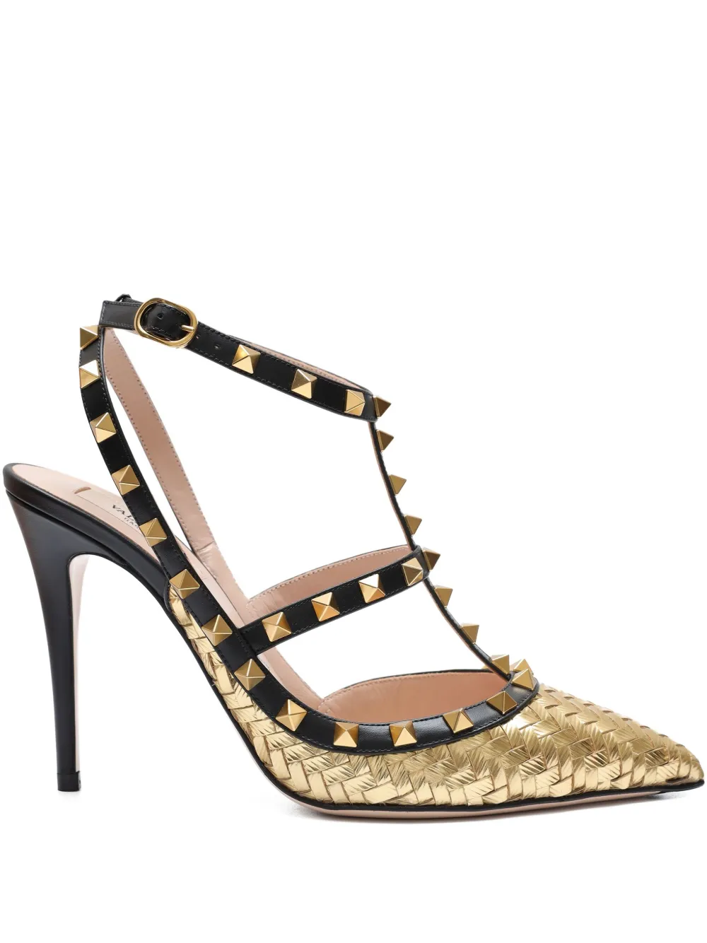 Valentino Garavani Pumps met studs en T-bandje Zwart