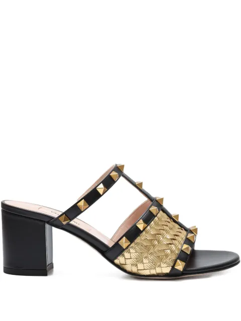 Valentino Garavani Sandália trançada com tachas