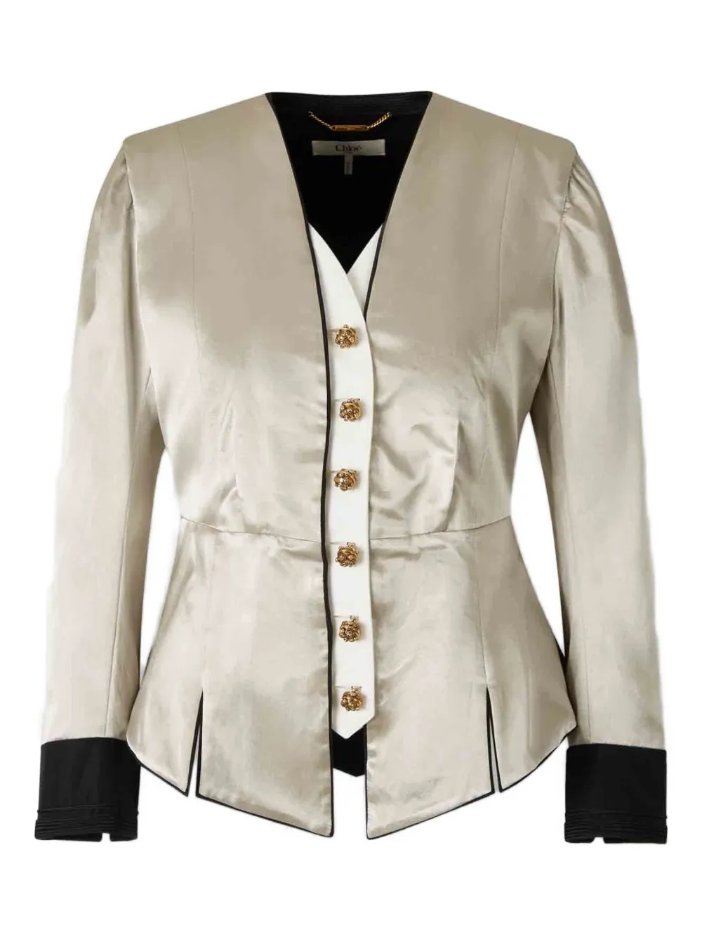 Chloé Blazer With Structured Cuts In Neutral
