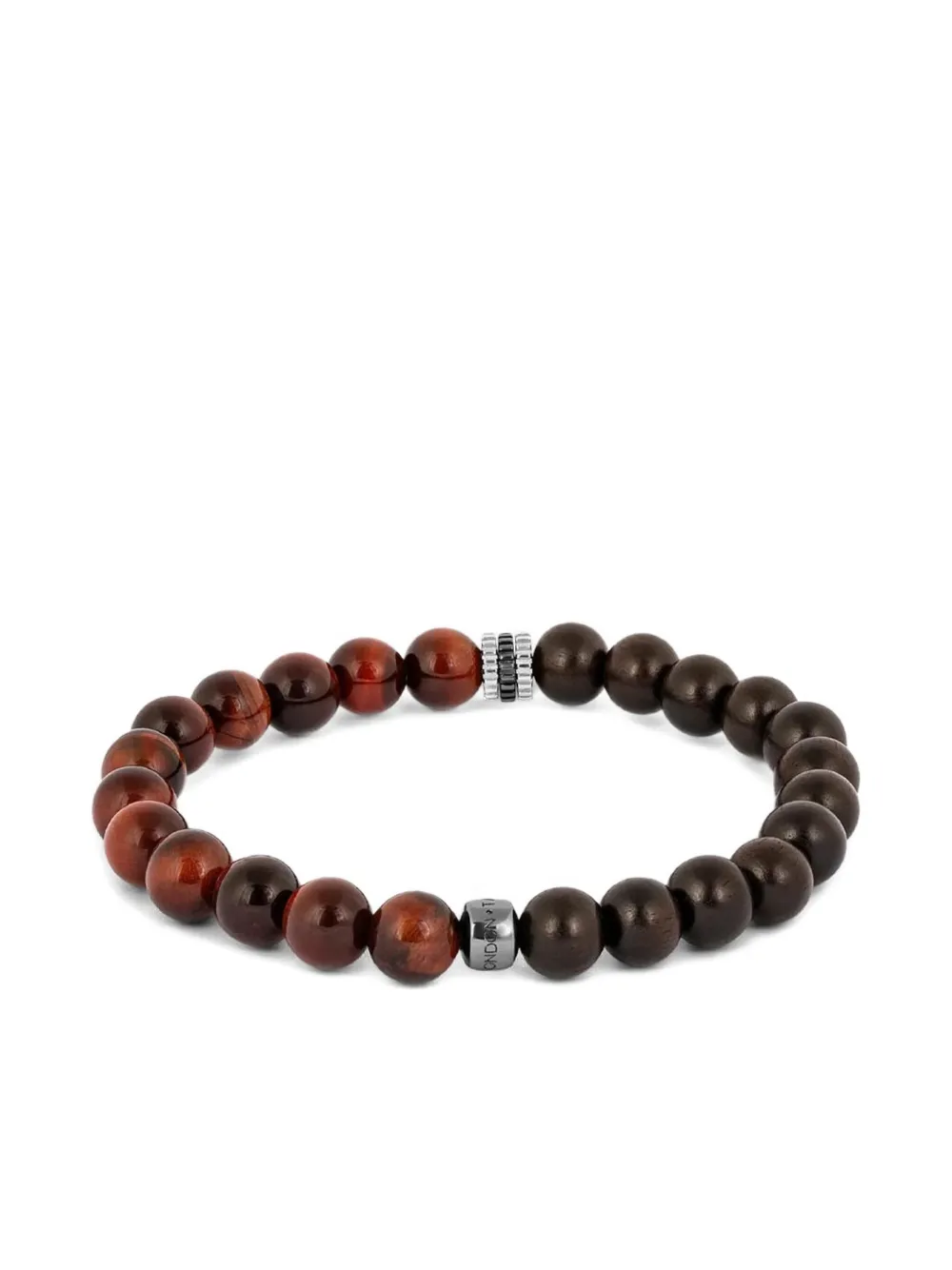 Tateossian Gear Trio Beaded Bracelet In Brown