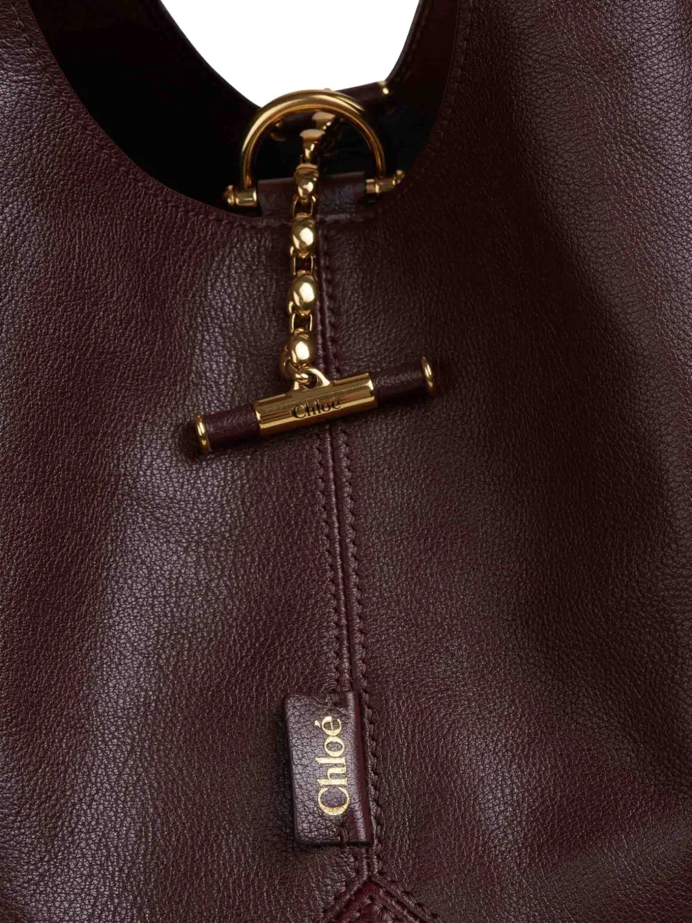 Chloé Ballon leren shopper Bruin