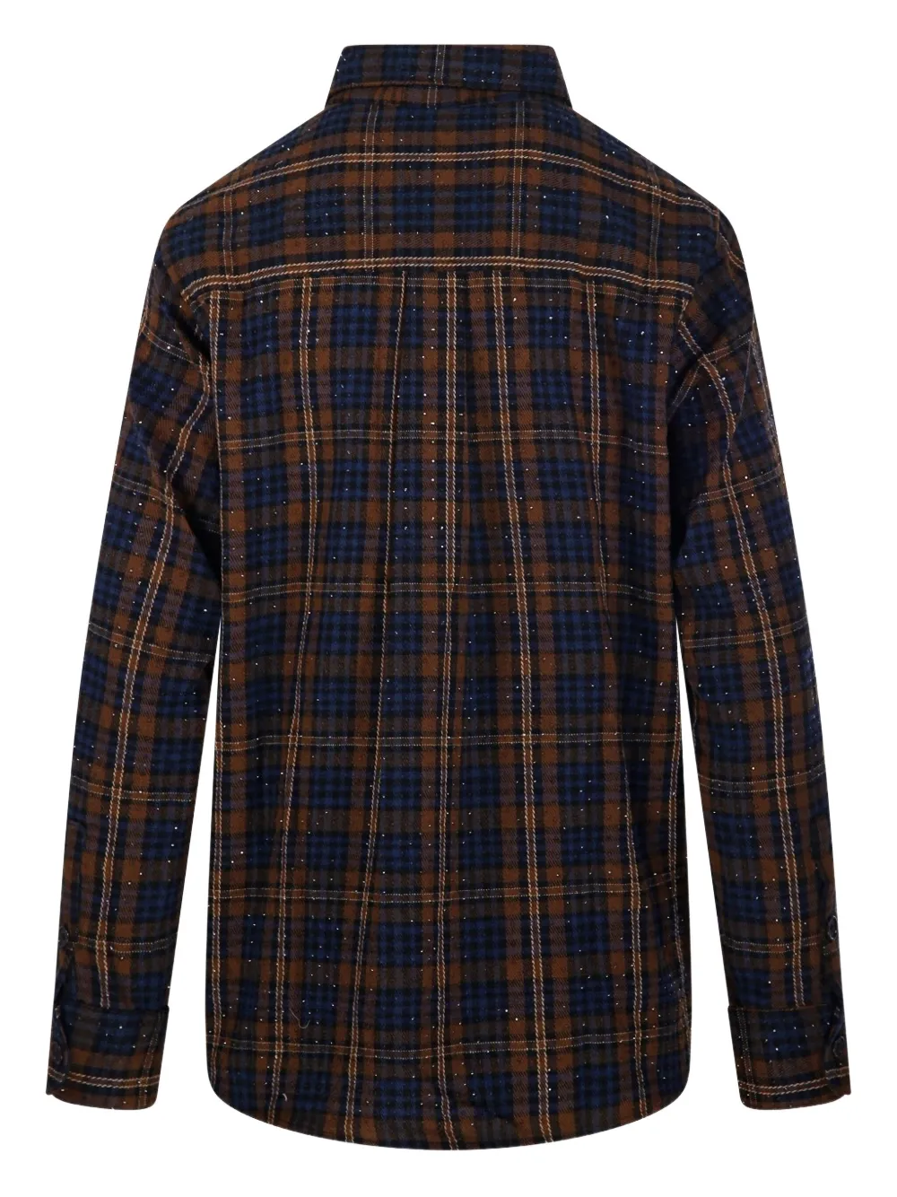 P.a.r.o.s.h Checked Sequin-embellished Shirt In Brown